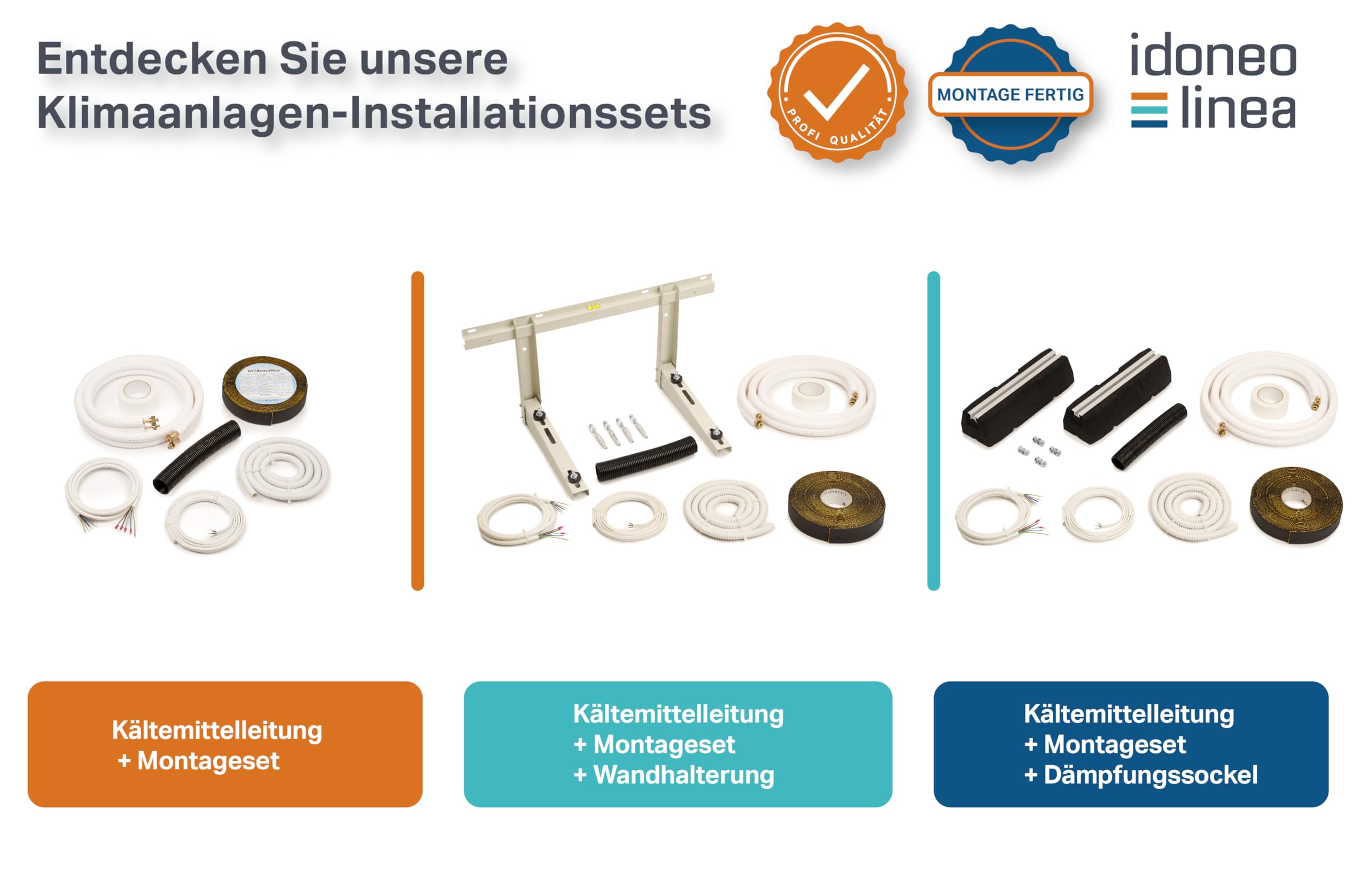 Kältemittelleitung 1/4" + 3/8" 1-25m Doppelt vorisoliert Kupferrohr Rolle Kühlsysteme 9000/12000 Flexibel