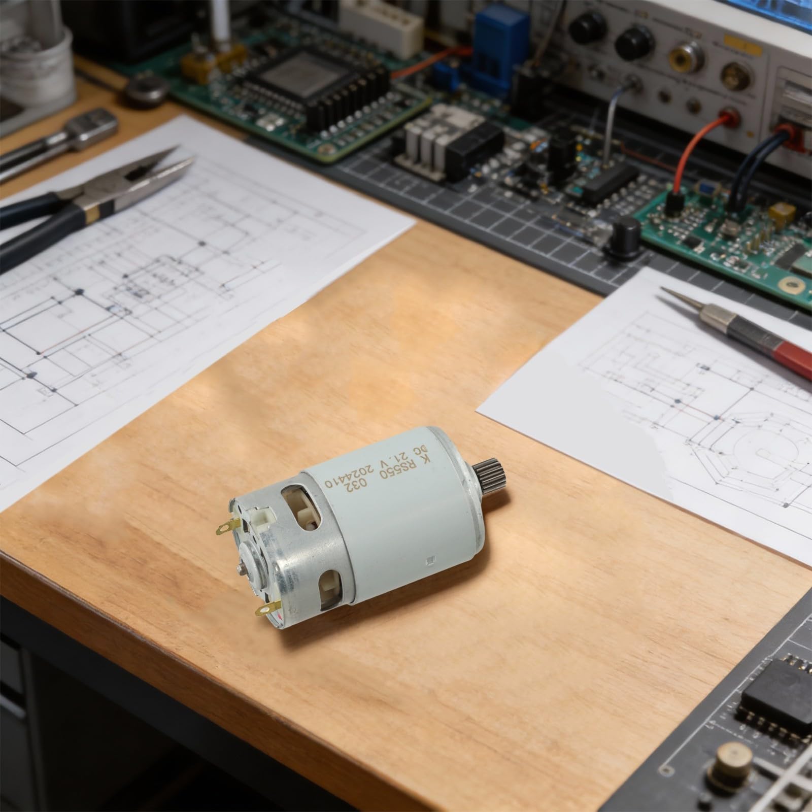 Motore RS550 21V DC per utensili elettrici senza fili incluso per motosega e sega a moto alternativo con 14 denti ingranaggio 8,2 mm