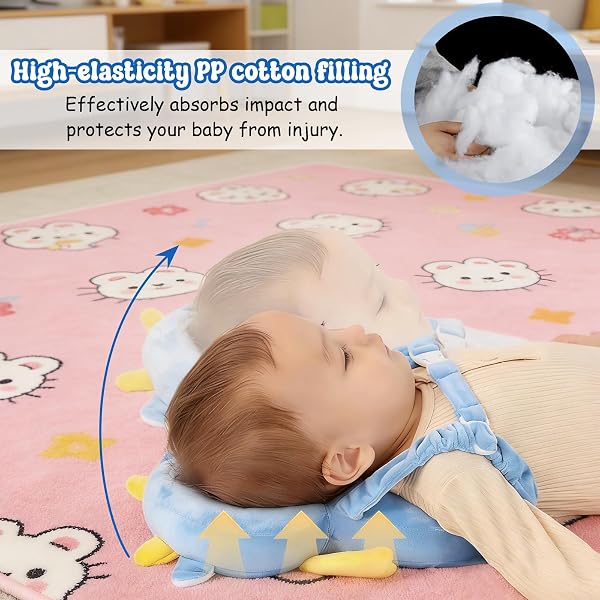 3 Pièces Sac a Dos Bebe Anti Chute Casque Bébé Anti Choc Réglable Doux Antichute Sac a Dos Protege Tete Bebe Adapté aux Bébés de 4 à 24 Mois (Dragon) - 4