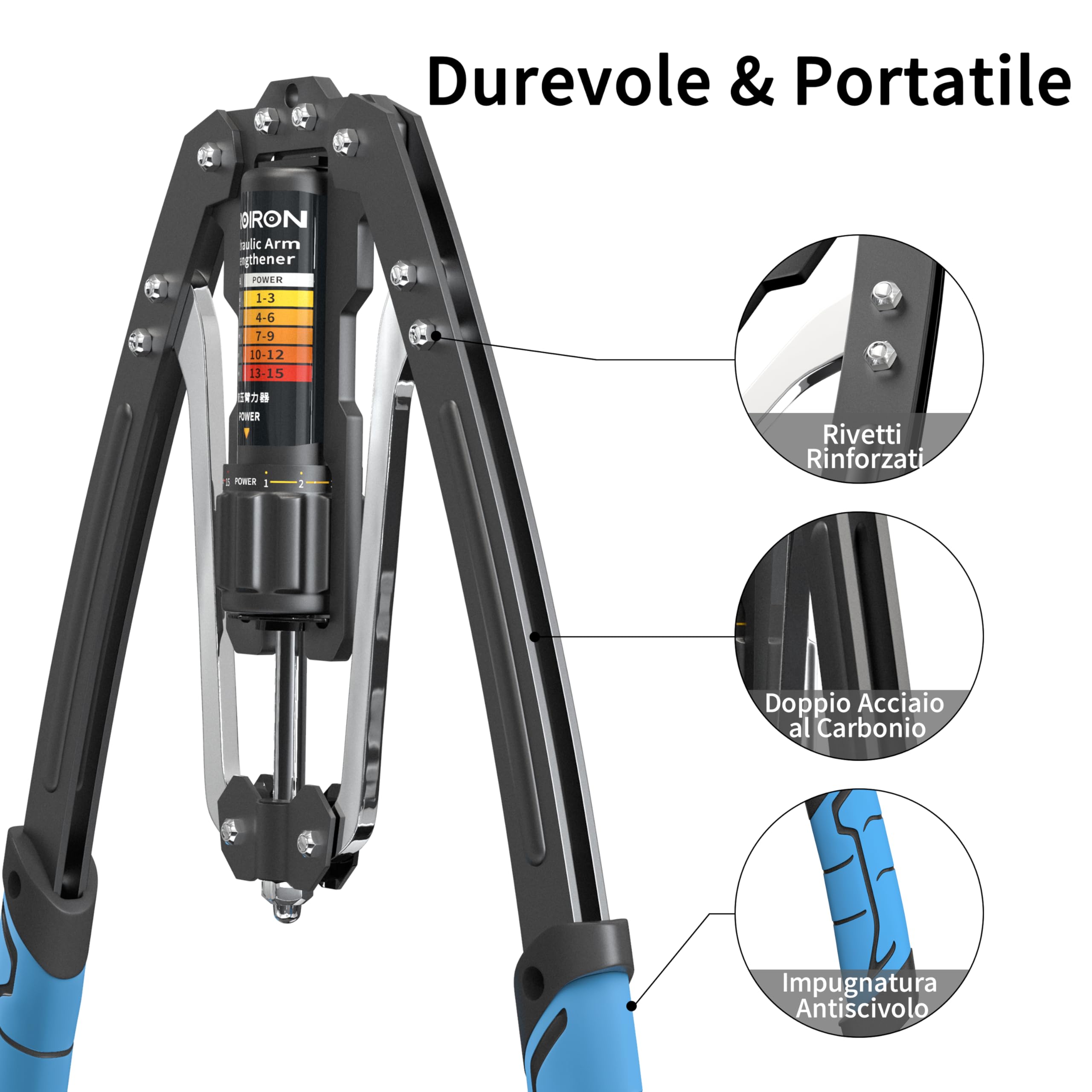 PROIRON PowerTwister, Pettorali Attrezzi di Potenza Idraulica Regolabile 10-200kg, Chest Press per Addestramento di Petto e Braccio Muscolo