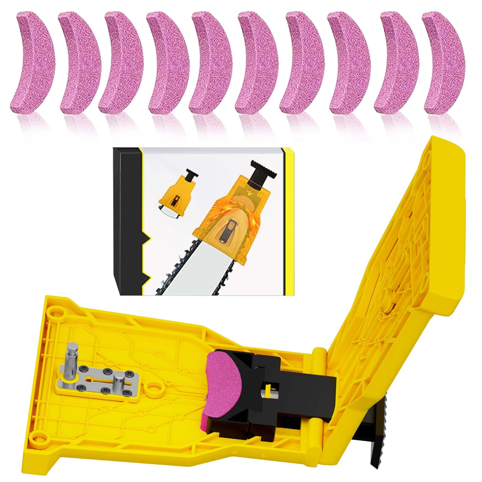 Chainsaw Sharpener Kit,10 Sharpening Stones for 12''-22'' Chain Saw