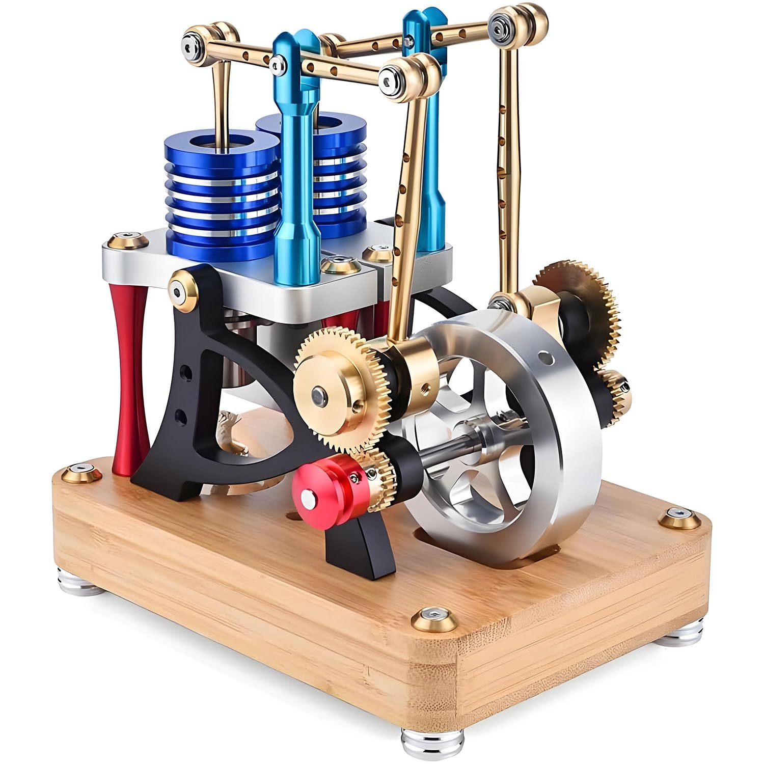 Kit de construcción de modelo de motor Stirling, cigüeñal de cobre, diseño de cilindro vertical, refrigeración de alta eficiencia, regalo científico para adultos