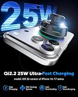Stație de încărcare magnetică 2 în 1 CloudValley Qi2 25W pentru mașină și birou, compatibilă MagSafe, cu magnet puternic N55 și ventuză cu vid, pentru iPhone 12-17 Pro Max 2