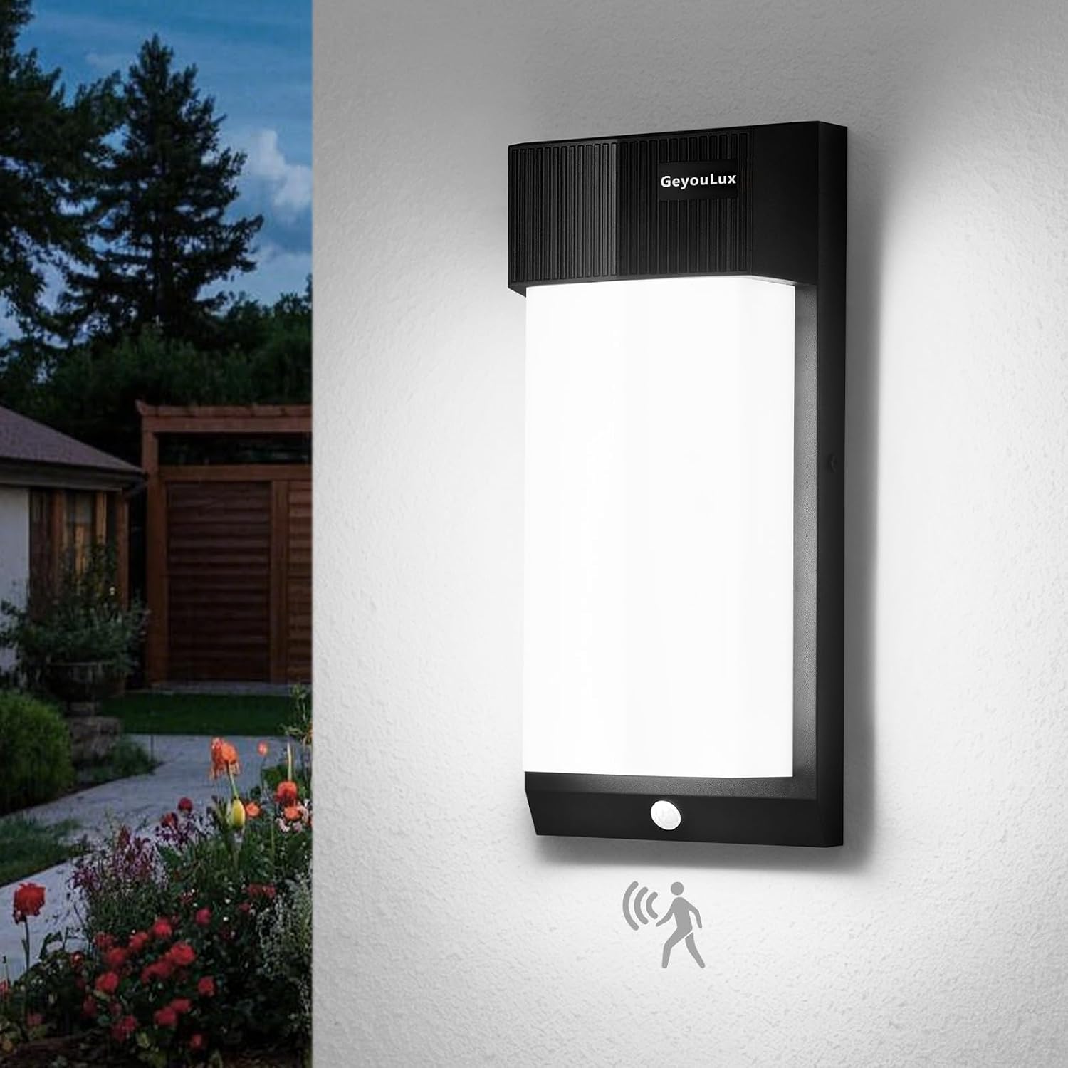 Outdoor Wall Light with Motion Sensor, 30W 3400LM, 6000K, IP65