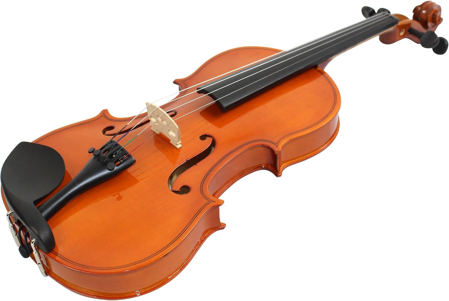 YMC Full Size 4/4 Violin Starter Kit with Hard Case,Bow,Rosin,Extra Strings,Shoulder Rest,Mute,Electronic Tuner,Pinky Holder,Polish Cloth,Violin Hanger-Natural