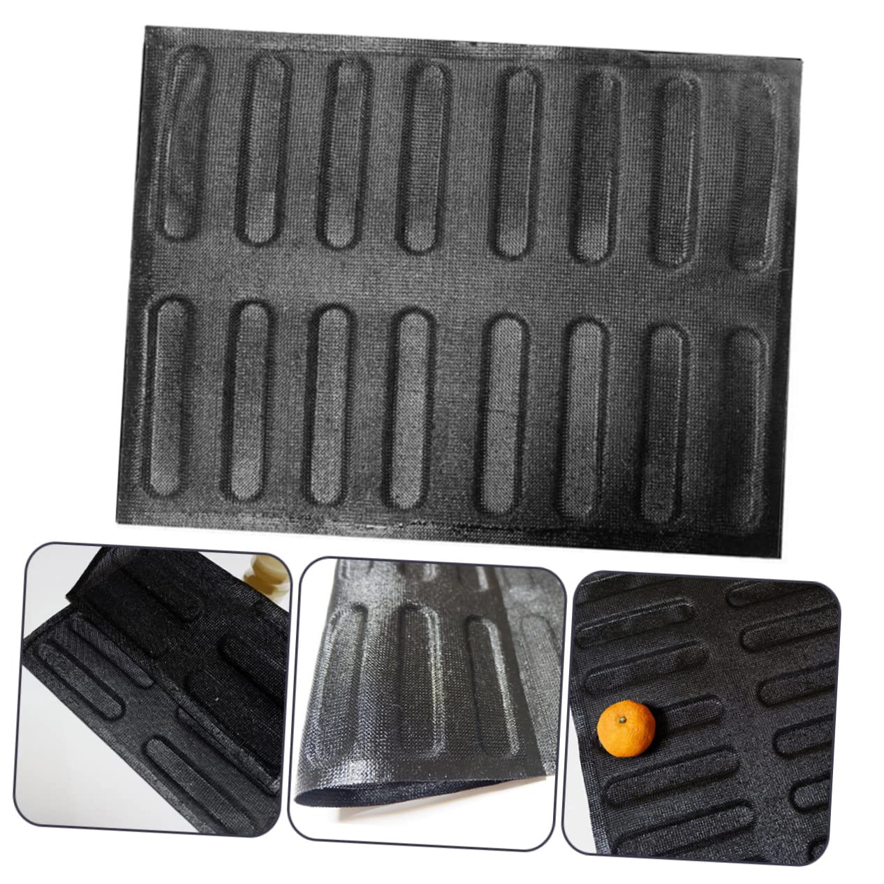 TOPBATHY 4 Piezas Molde De Pan Francés Multifunción Molde Para Brownie Con Separadores Molde Para Hornear Pan Francés Moldes Para Pan Frances Bandeja Para Hornear Pan Gel De Sílice Black