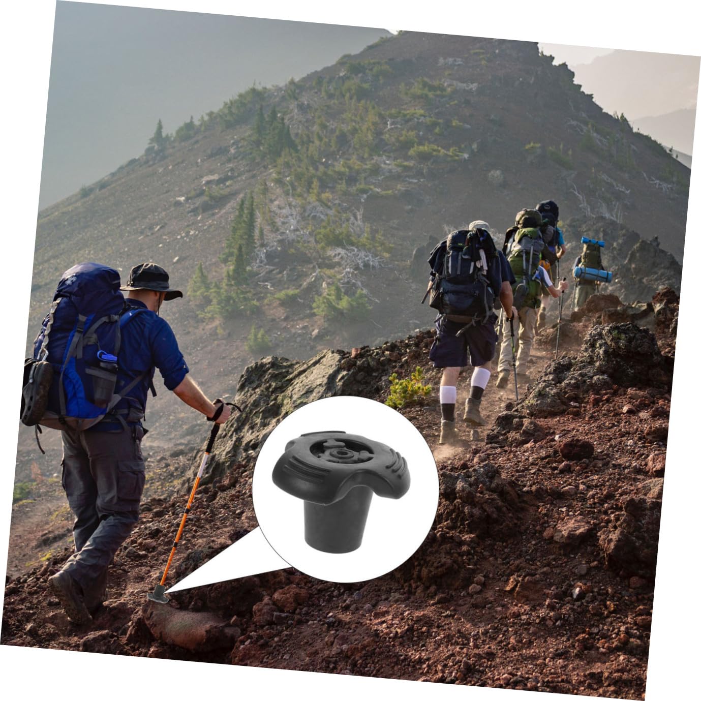 Mikinona 8 Pezzi Gommini Antiscivolo per Bastone da Trekking Ricambi in Gomma per Stampelle e Bastoni da Camminata Tappi Terminali Resistenti e Ammortizzanti per Escursionismo Campeggio e