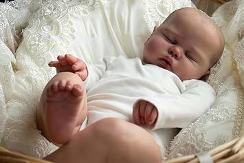 24 Inch Realistic Baby Doll Lifelike Reborn Toddler Dolls- Newborn Toddler Doll with Cloth Body, Sleeping Pose and Hand Painted Hair - Perfect Collectible Gift for Girls