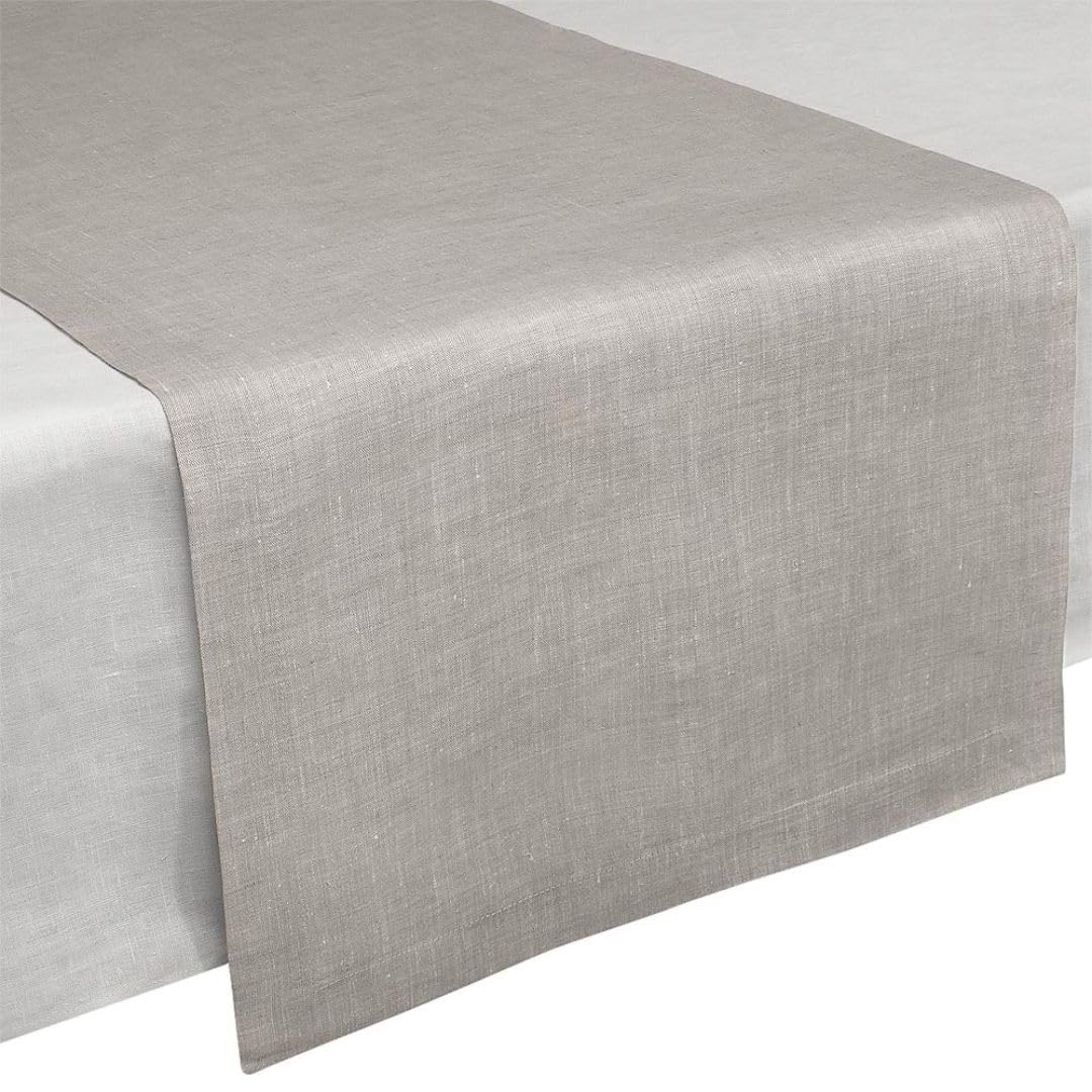 Cuore di lino - Runner in Puro Lino 100% Made in Italy Cornice Naturale (50x150cm)