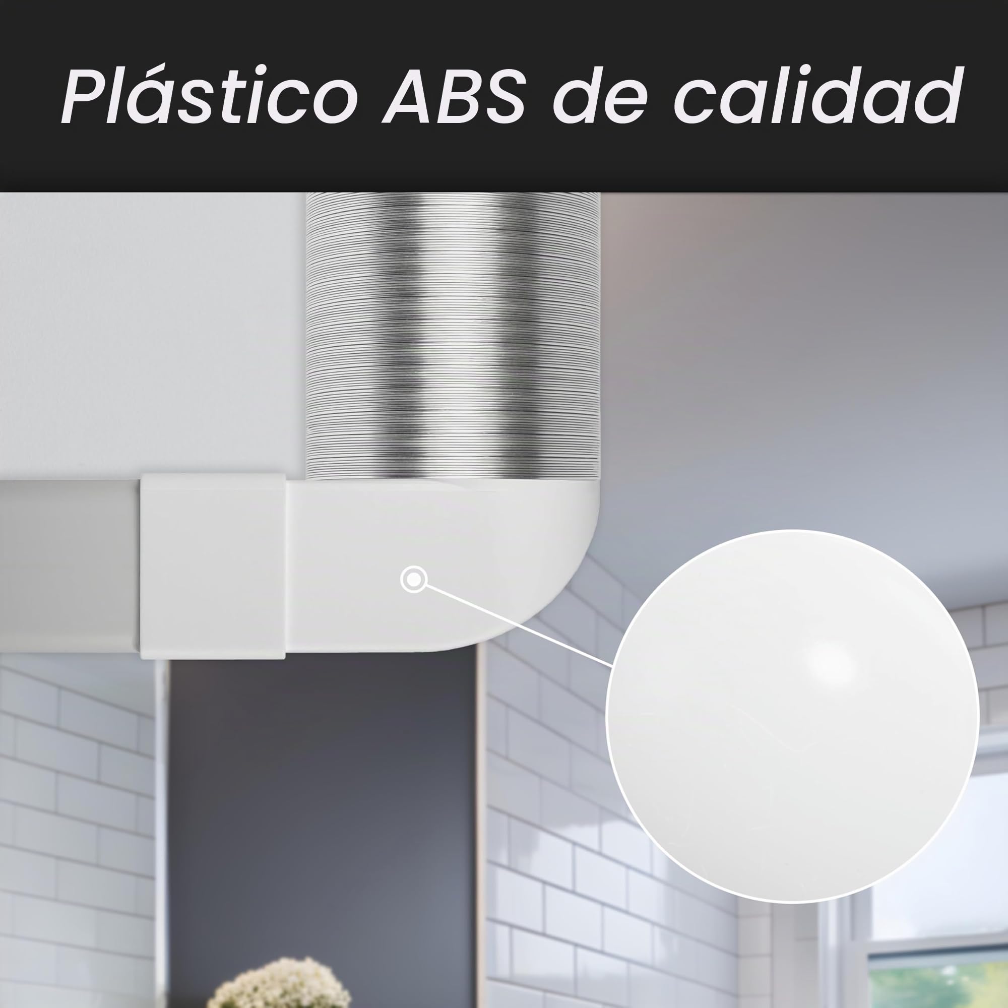 Repa Market 90° Grados 220 x 90 mm a Ø150 mm rectangular conector de canal plano para conexión de tubo redondo – clima, ventilación, calefacción, refrigeración.