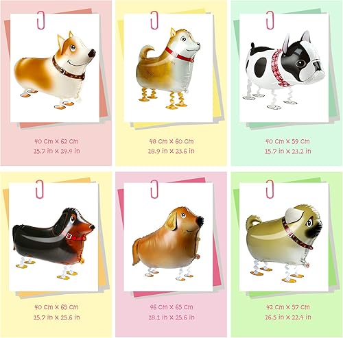 Miniatura 7 de Decoraciones de fiesta de cumpleaños con temática de cachorros  6 globos de perro que camina animales para suministros de decoración de fiesta de