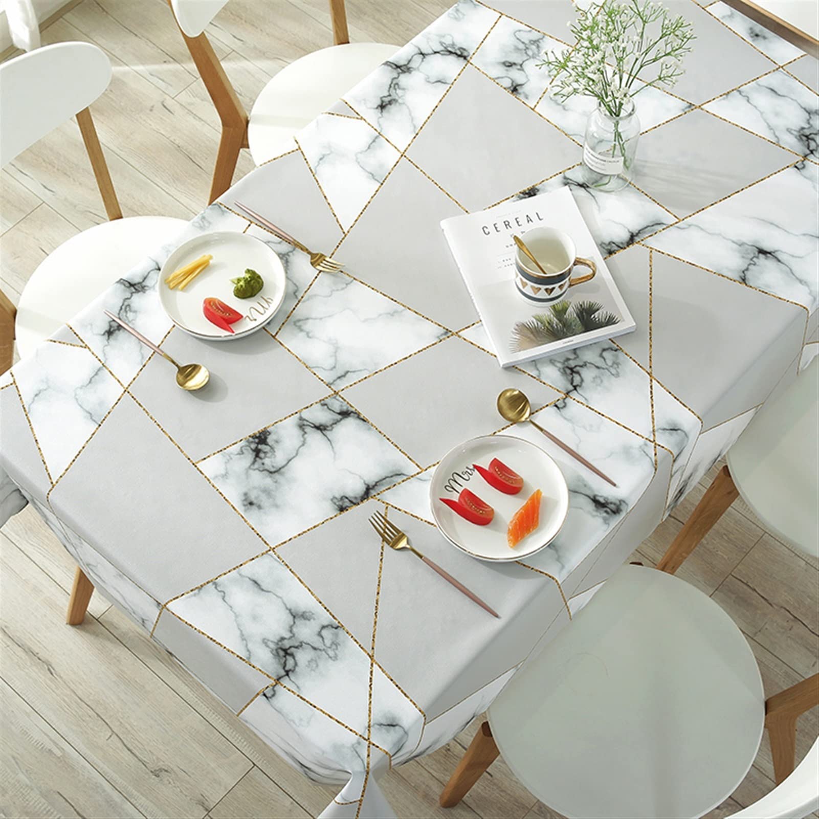 Nappe de table ronde et rectangle imperméable en PVC transparent pour protection de salle à manger