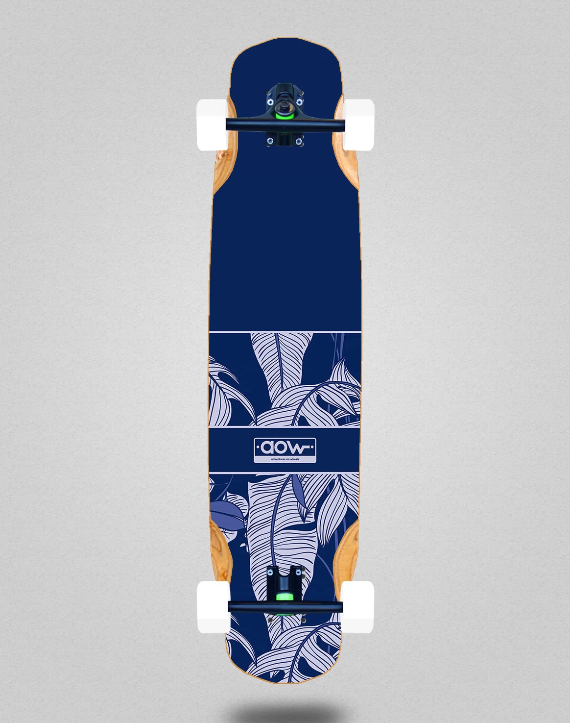Aow Skate Skate Longboard Complete Mix Bamboo 38 x 8,45 Bleu Tropic