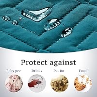 Vista 3 de H.VERSAILTEX Funda reversible para sofá biplaza, protector de muebles antideslizante, resistente al agua, correas elásticas de 2 pulgadas, fundas