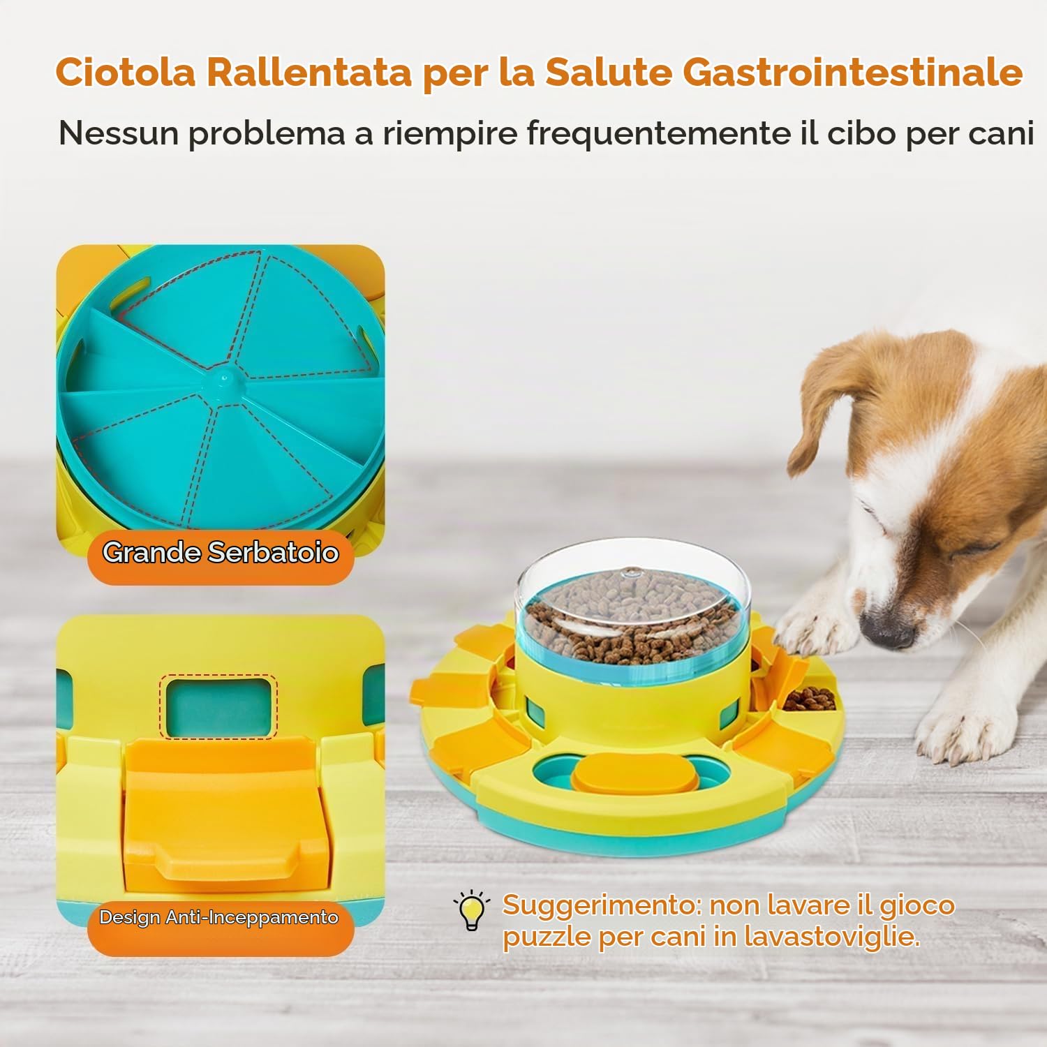 Potaroma Giocattolo puzzle per cani a 2 livelli, alimentatore lento, giocattoli per l'alimentazione del cibo per cani per addestramento del QI, giocattoli di intrattenimento per cani per tutte le