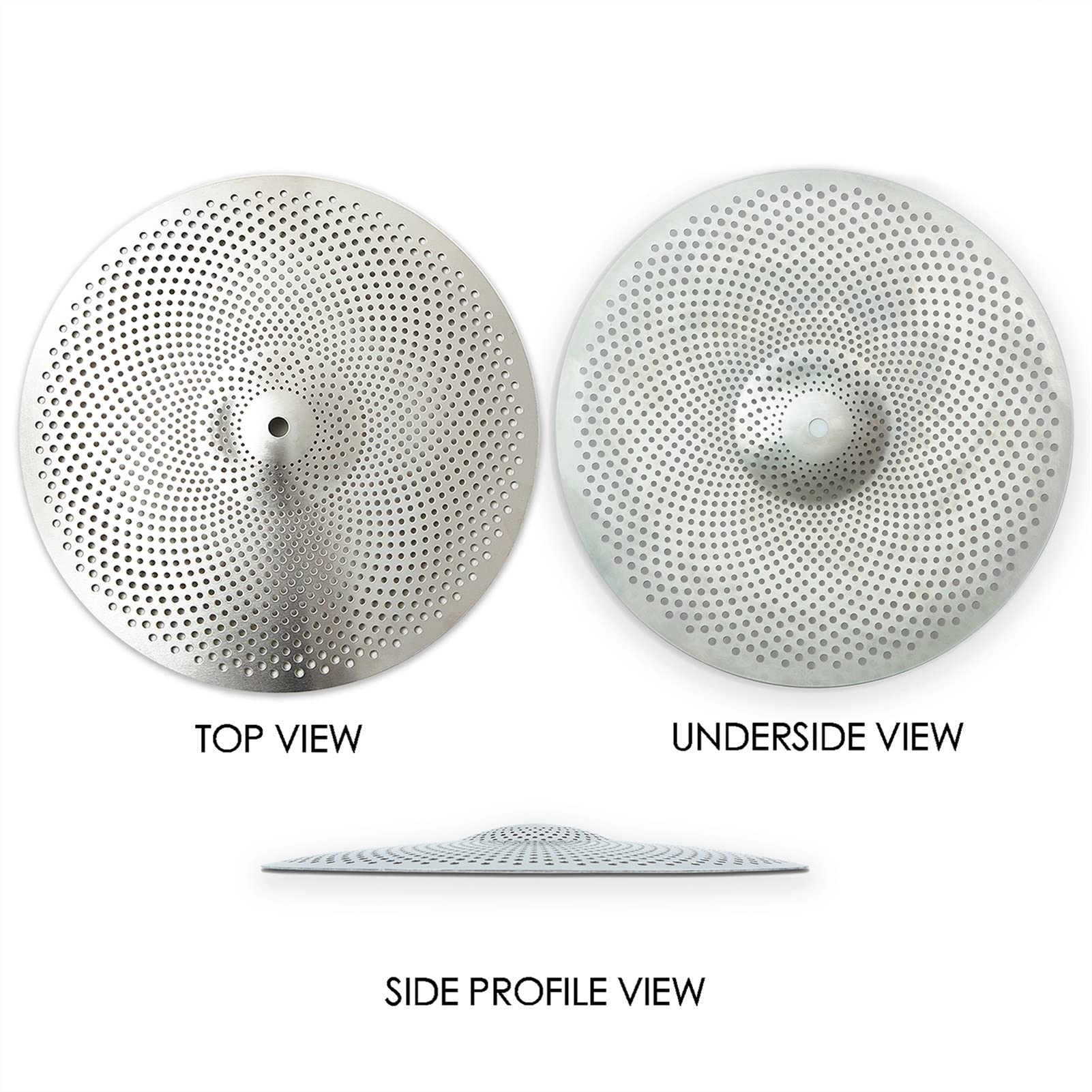 Cymbals 14 Zoll Low Volume Hi-Hat-Becken Übungs-Hi-Hat-Beckenpaar Leise Hi-Hat-Becken Splash-Becken (Color : Silver)