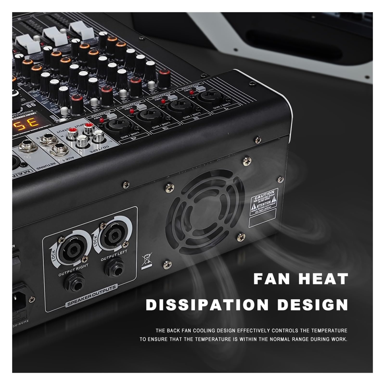 Mixer Audio DJ 4 Canali Con USB, Bluetooth, 99 Effetti For La Registrazione Di Feste Karaoke E La Trasmissione Su Internet