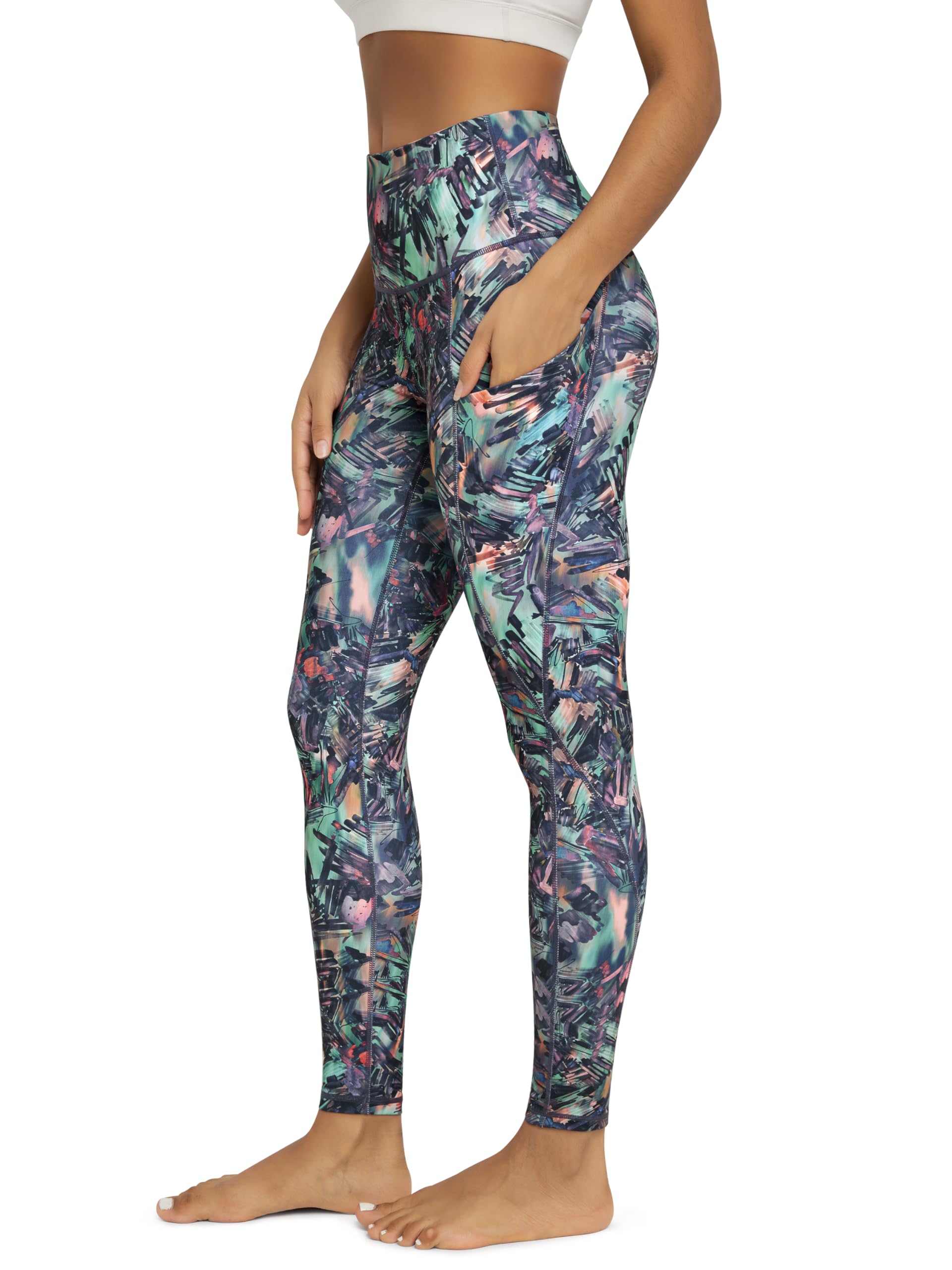ODODOS Women's High Waisted Yoga Leggings with Pockets, Tummy Control Non See Through Workout Athletic Running Yoga Pants