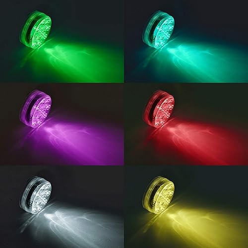 Miniatura 7 de LOFTEK Luces LED sumergibles con control remoto RF (164 pies), luces de piscina totalmente impermeables para piscina enterrada con imanes, ventosas,