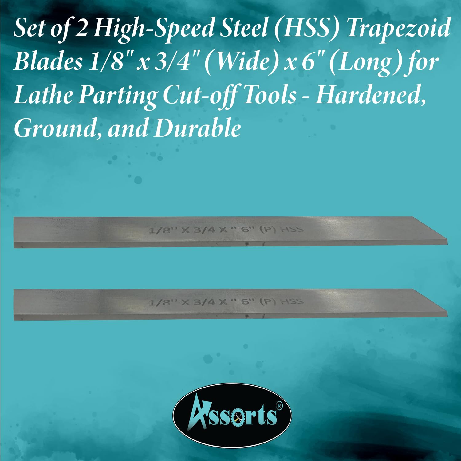 Lot de 2 lames trapézoïdales en acier rapide HSS 0,3 cm x 1,9 cm (largeur) x 15,2 cm (longueur) pour découpe de tour et porte-outils - dures et rectifiées