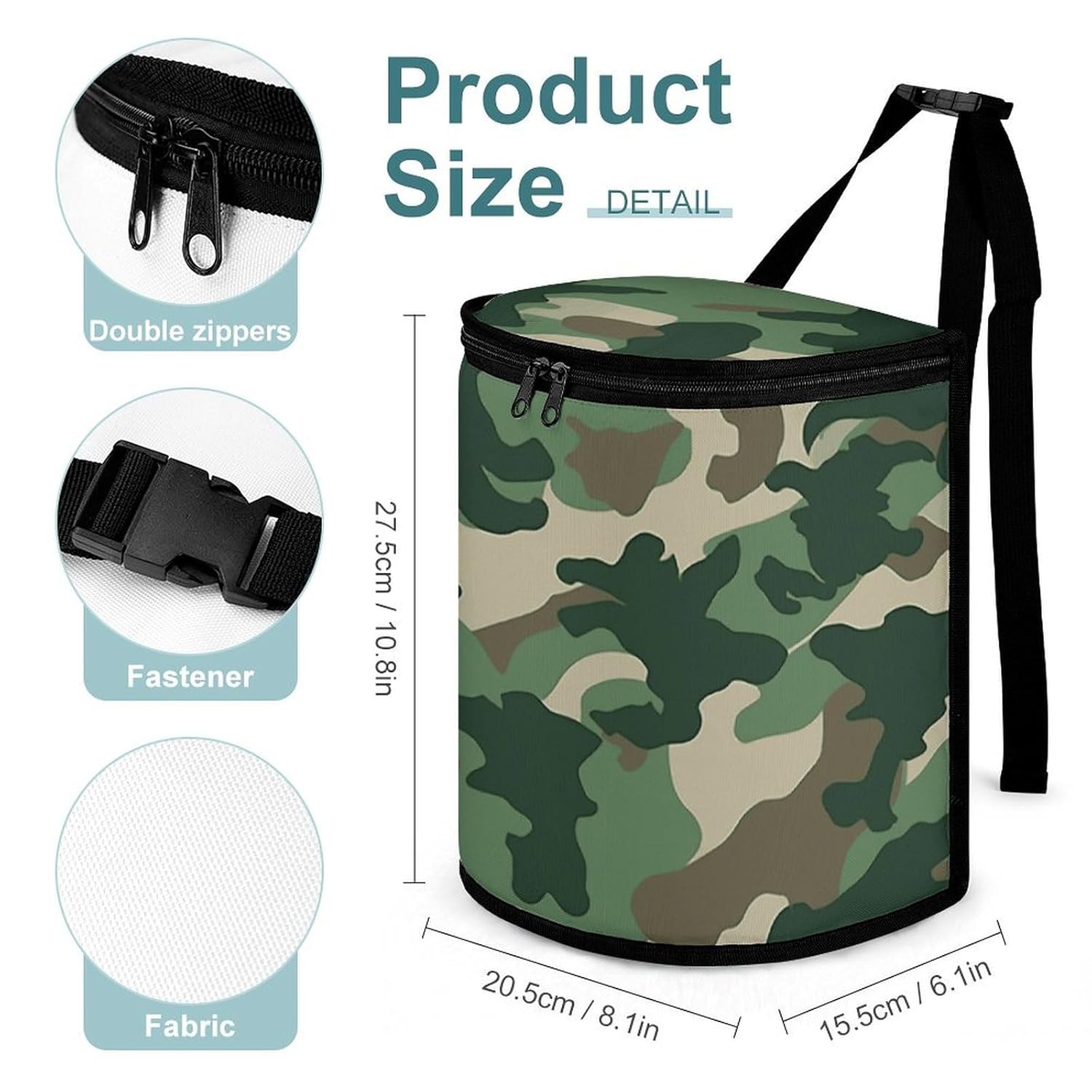 Hanging Car Trash Bag Camouflage Green Printed Car Garbage Storage Bag Leakproof Car Trash Can Portable Garbage Storage Bags
