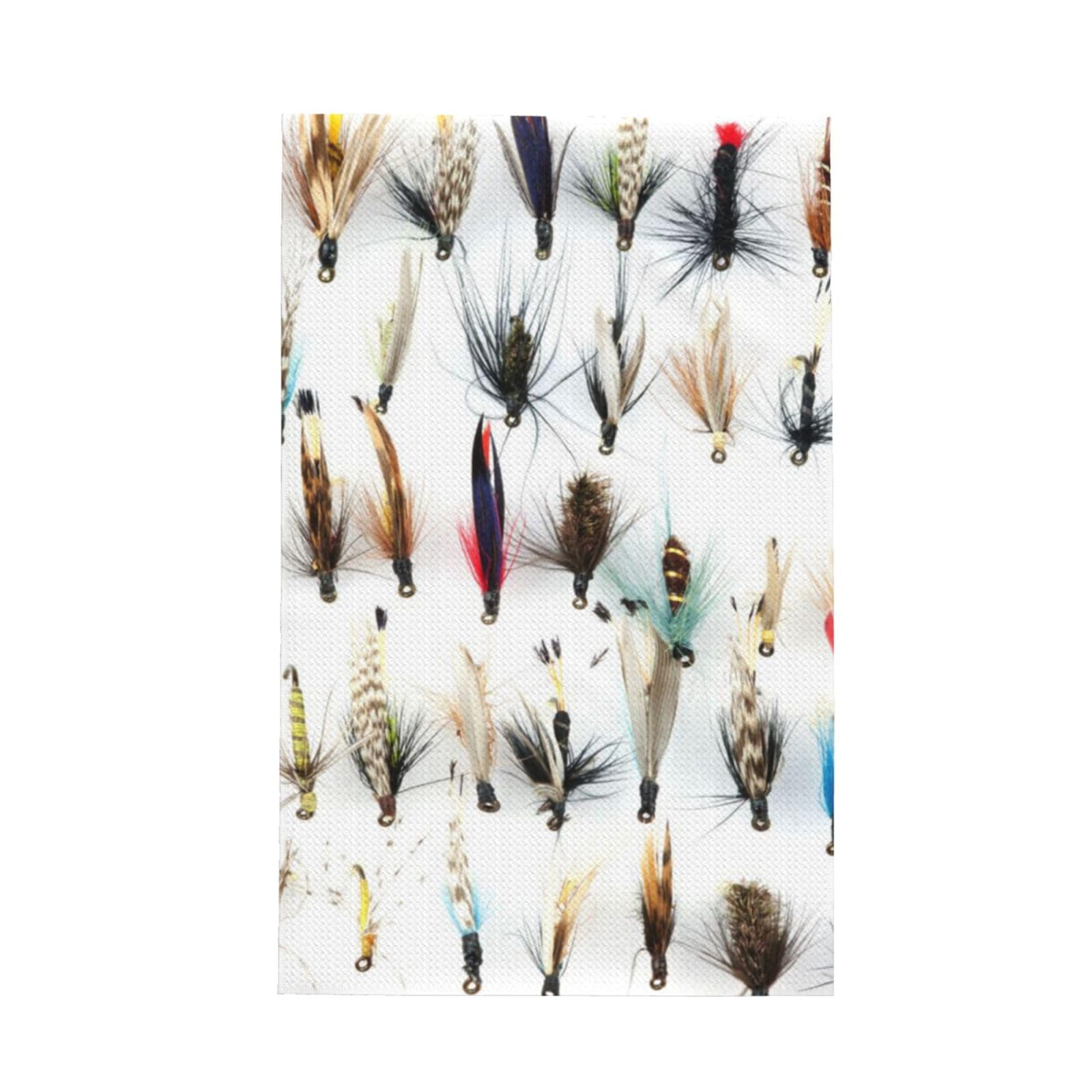 GRatka White Fish Selection Of Traditional Trout Fishing Flies,Waffle Tea Towels Kitchen Absorbent Dish Cloth Drying Dish Towels 41 x 66 cm