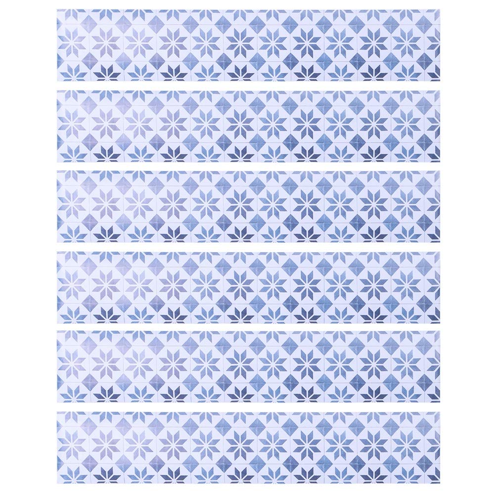 Atyhao Defult 6Pcs Ceramic Tile Stairs Risers Sticker Wall Murals Staircase Stickers Removable Stairs Decoration For Home Office Hotel