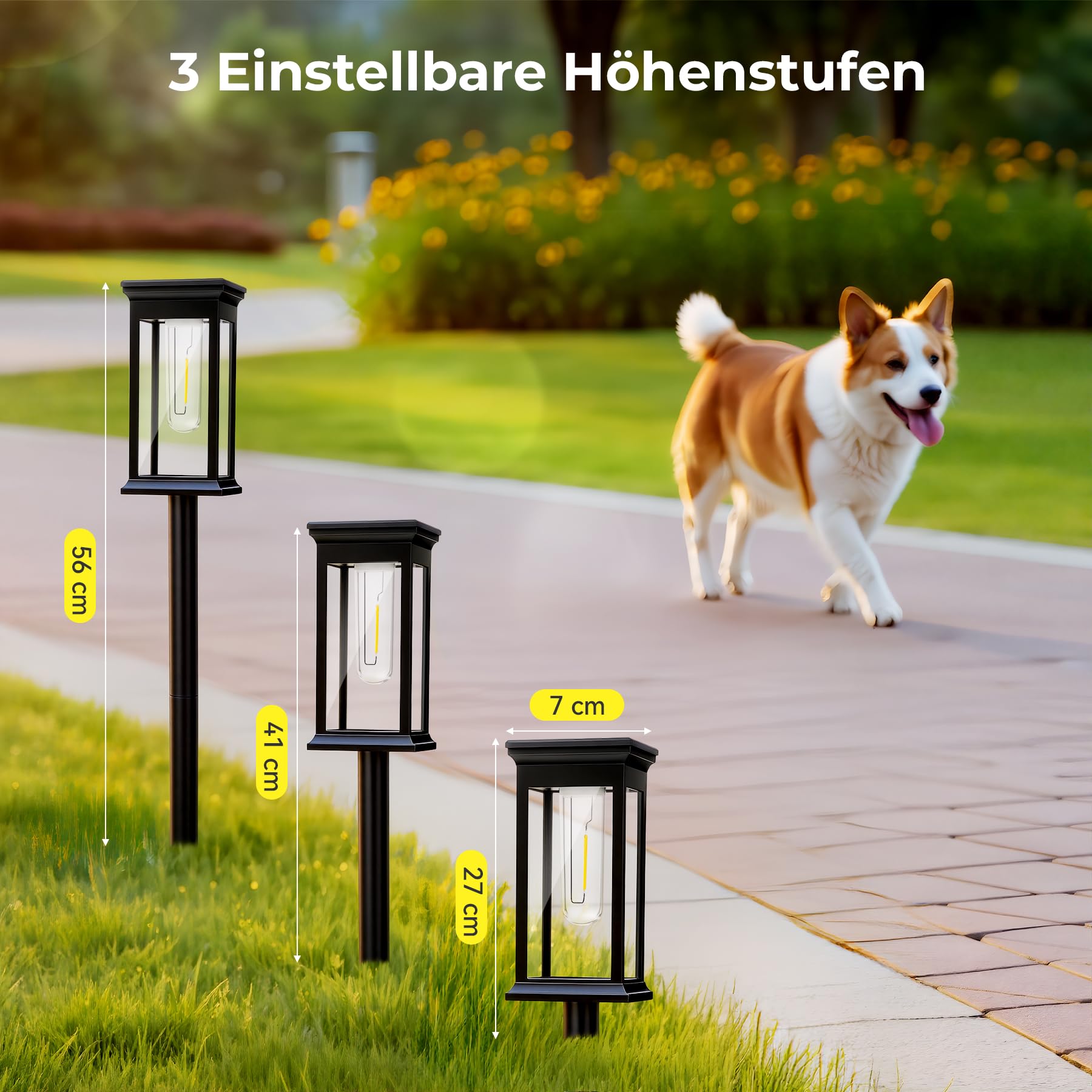 JOYCREATOR Solarlampen für Außen Garten 6 Stück, 800 mAh Superhell Gartenbeleuchtung Solar Außen mit IP65 Wasserdicht, LED Solarleuchten für Balkon Terrasse Rasen Weg Deko, Als Geschenk