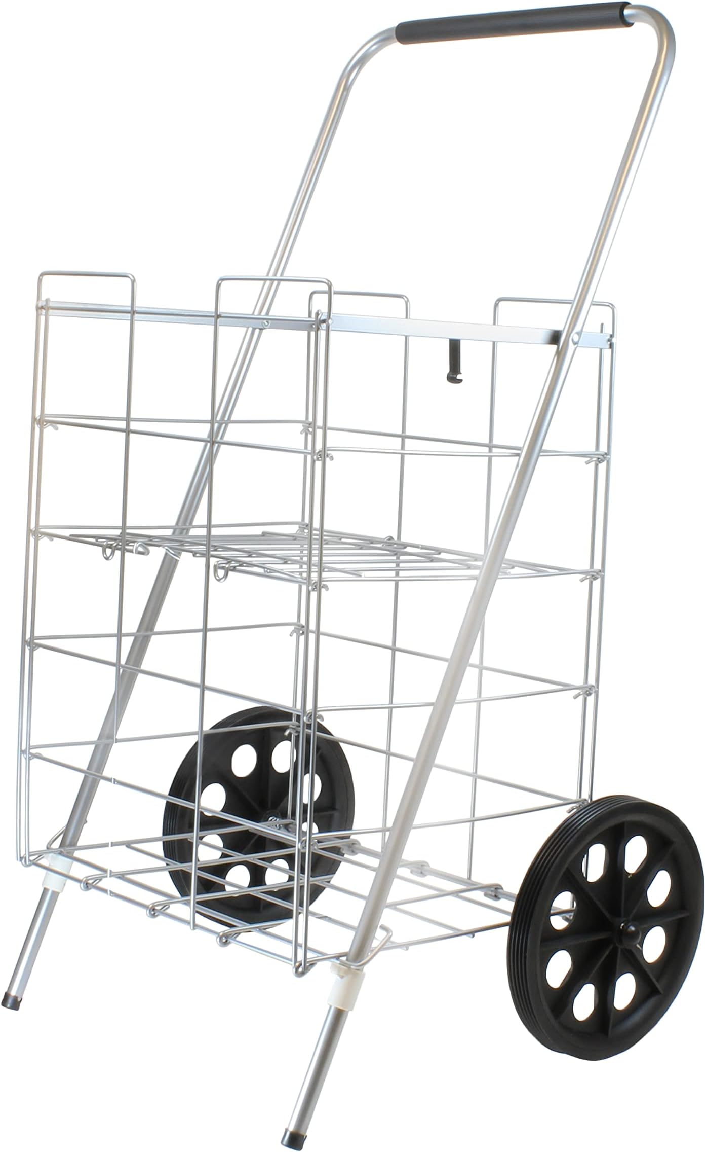 Helping Hand FQ3915D 2-Wheel Folding Cart with Wheels and Shelf Multicolor, 39.75x 20.75x 1.5