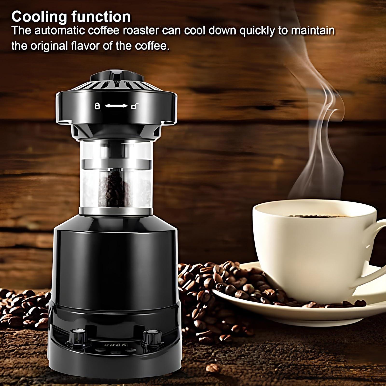 Tostador de café en grano, tostador de café, tostador de café eléctrico profesional, máquina tostadora de café de aire con temporizador, velocidad del viento ajustable for cafetería, restaurante