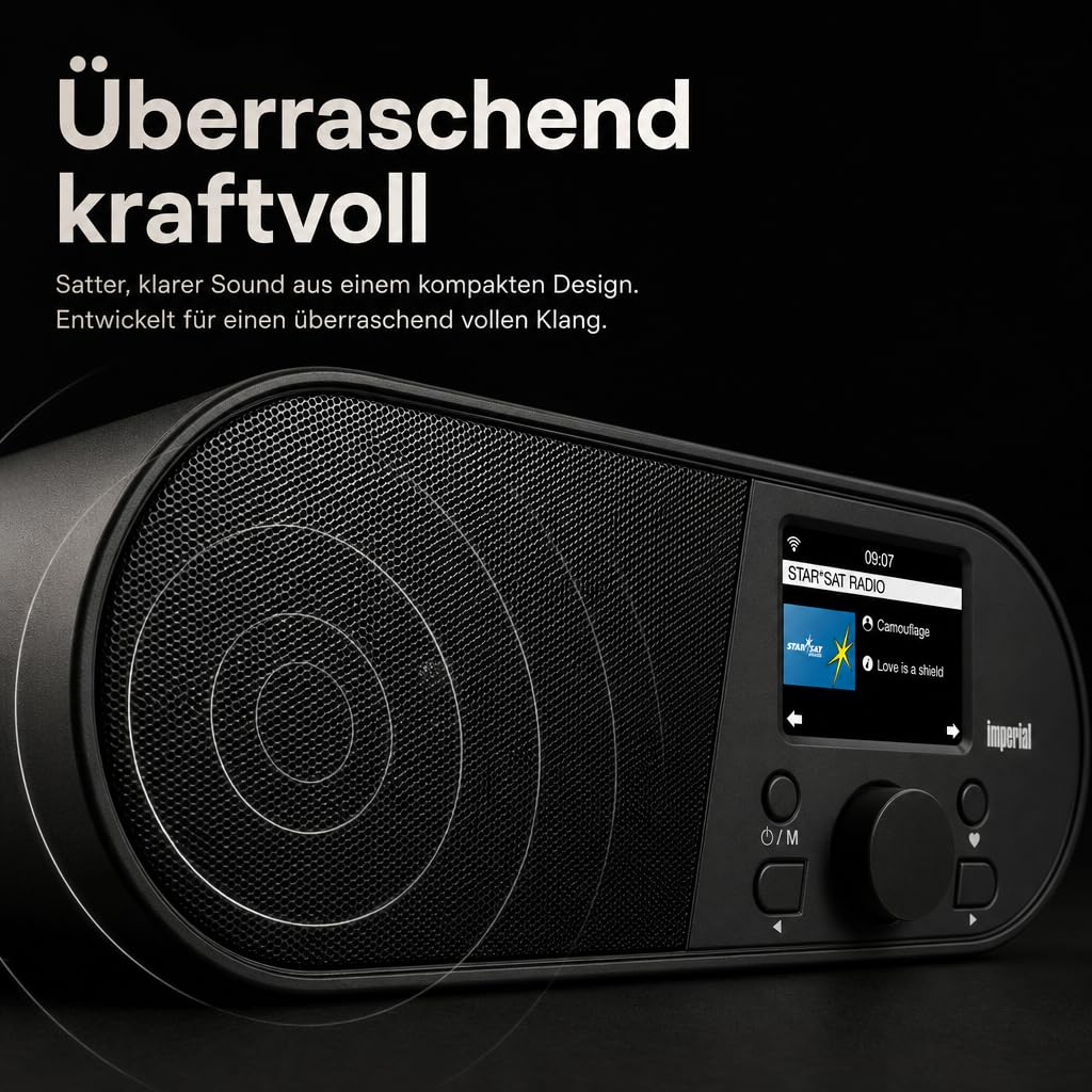 Imperial i105 Internetradio DAB Radio, DAB Plus Radio, Bluetooth, WLAN Radio(WLAN, Mediaplayer, USB, DLNA, Farbdisplay, Wecker, Appsteuerung) schwarz