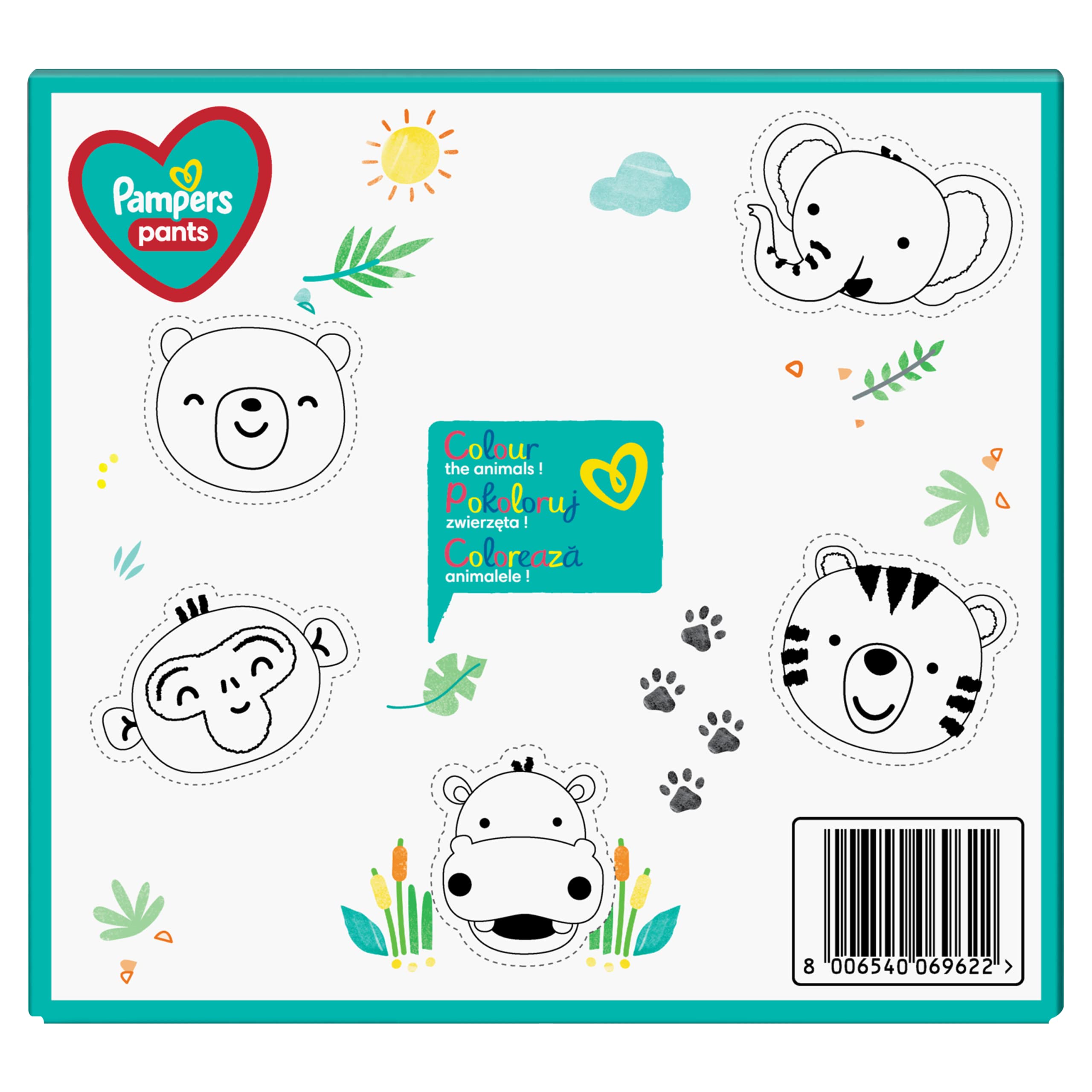 Pampers Pants Pañales, talla 7 (17 kg), paquete de 74 pañales con bolsillo antifugas en la parte trasera
