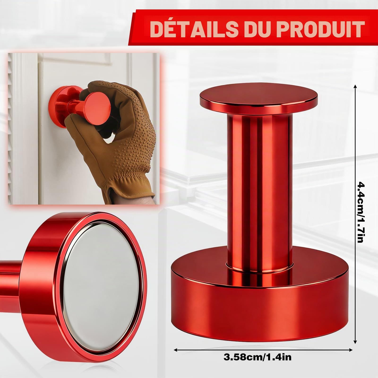 Aimant Neodyme Puissant pour Détection de Rail Placo, Aimant pour Placo Puissant Detecteur de Rail et Montant dans Cloison, Outil Ideal pour Gypsum Board Installers, Electricians, Plumbers, etc.
