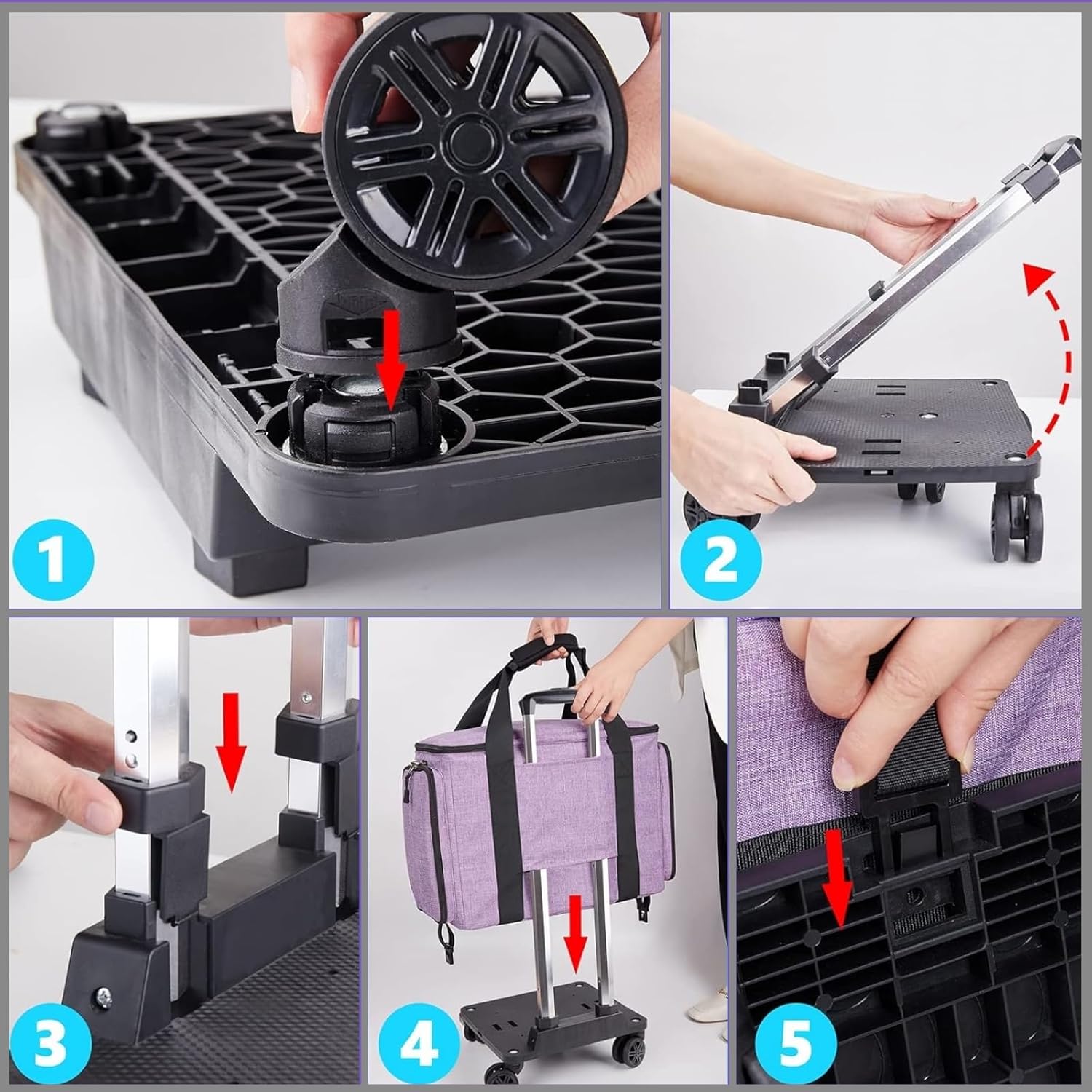 Rolling Teacher Bag with Five 360-Degree Rotating Wheels,Fits for 15.6" Laptop - Image 6