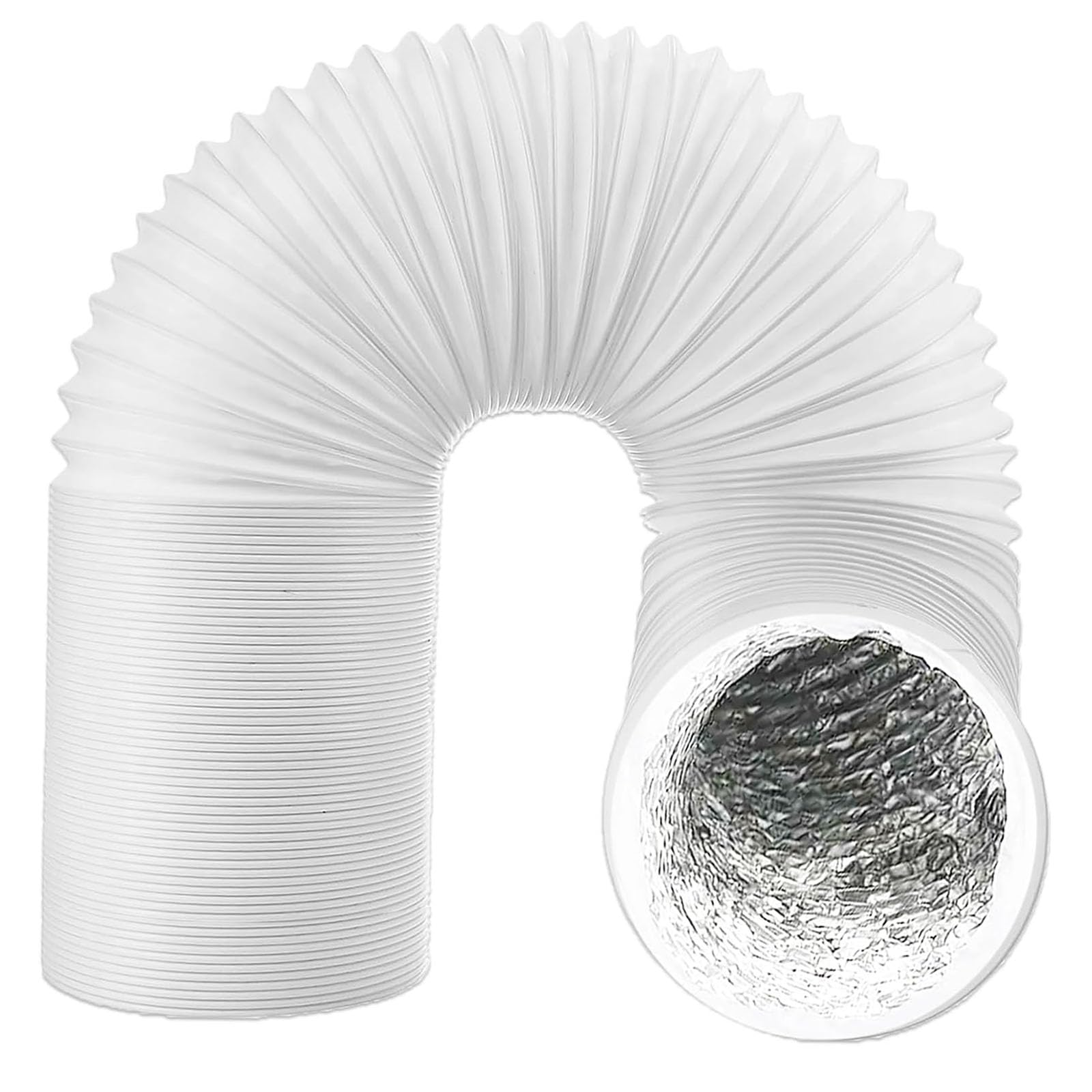 SPARES2GO Manguera de ventilación flexible de PVC para aire acondicionado, universal (6" x 6 metros, blanco)
