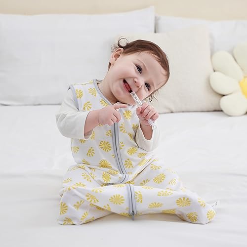 Miniatura 8 de DaysU Saco de dormir de algodón para bebé, saco de dormir para bebé con cremallera bidireccional, manta para bebés recién nacidos, niños y niñas
