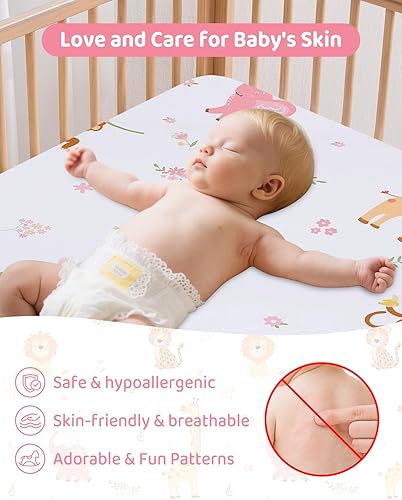 Miniatura 5 de Colchón Pack and Play, 38 x 26 pulgadas, suave, transpirable, portátil, impermeable y lavable, se adapta perfectamente a Pack n Play Elefante
