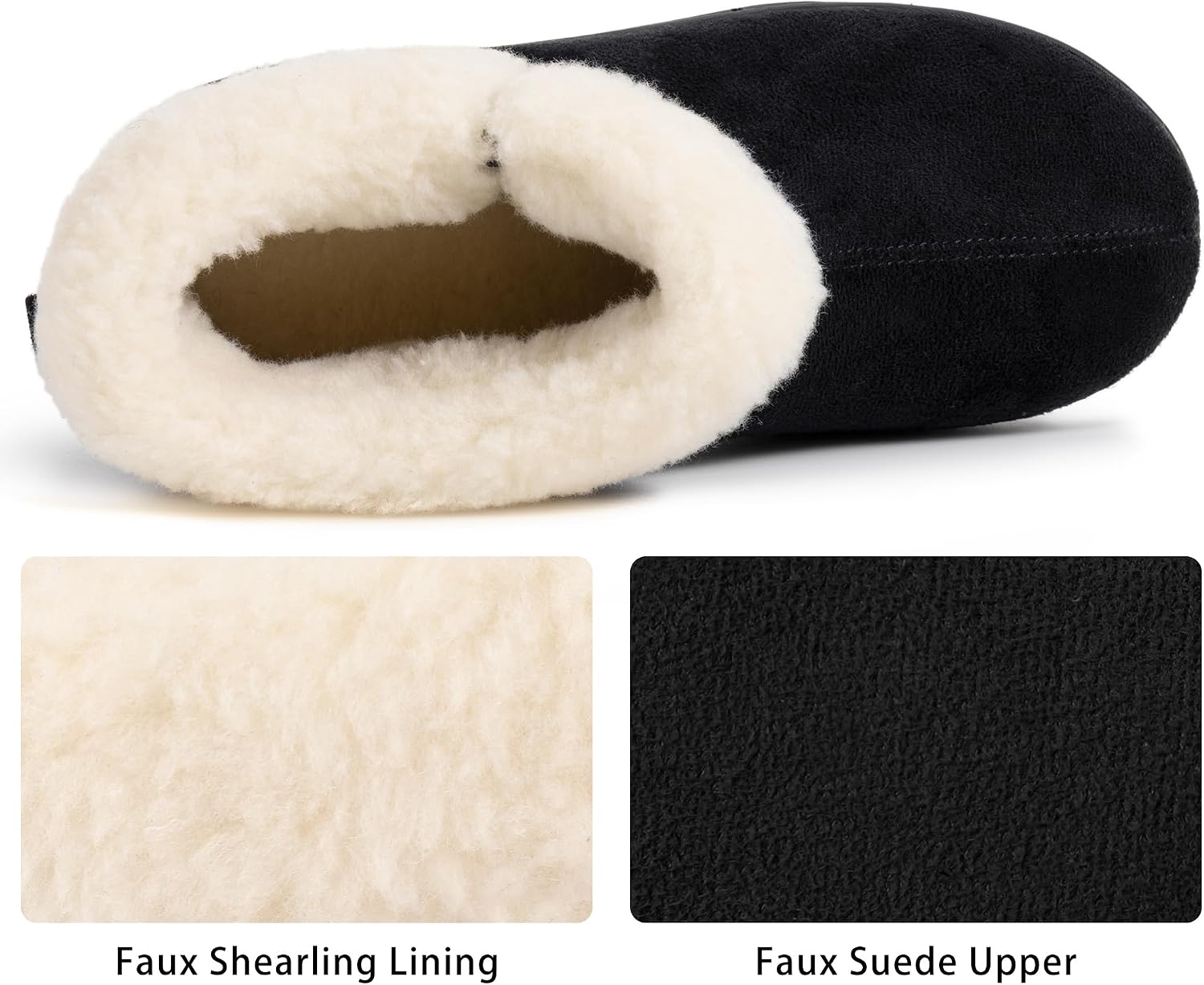 RockDove Women's Closed Back Bootie Slippers with Memory Foam Sherpa Lining Faux Suede Upper Non-Slip Sole Indoor Outdoor
