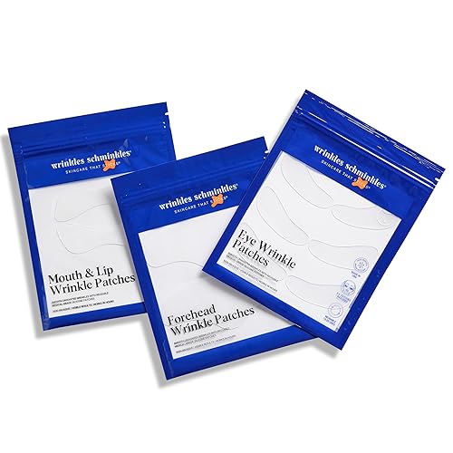 Wrinkles Schminkles Juego de alisado facial Paquete de 2 unidades de boca y labios Parches para arrugas de ojos 3 pares Parches antiarrugas para