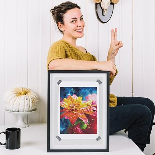 Miniatura 4 de DIAMOND ART BY LEISURE ARTS Kits de pintura de diamantes para adultos de 11 x 14 pulgadas, amapolas rojas trípticas avanzadas, juego de 3, taladro