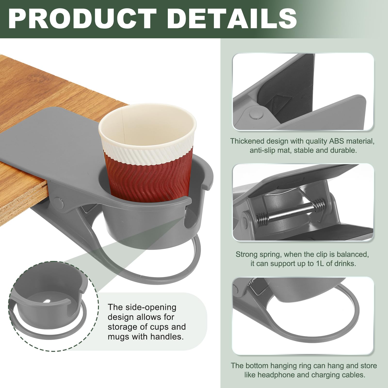 PATIKIL Desk Cup Holder Clip - Image 3