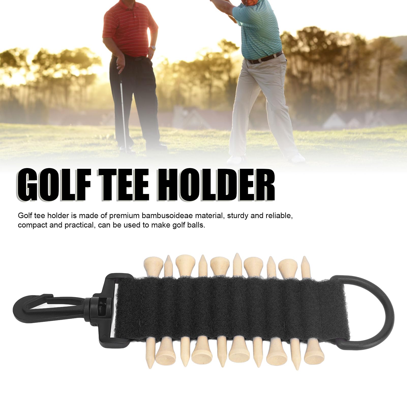 Dilwe Soporte para Te de Golf, Bolsa de Almacenamiento Portátil Multifunción de Nailon con Gancho para Cinturón