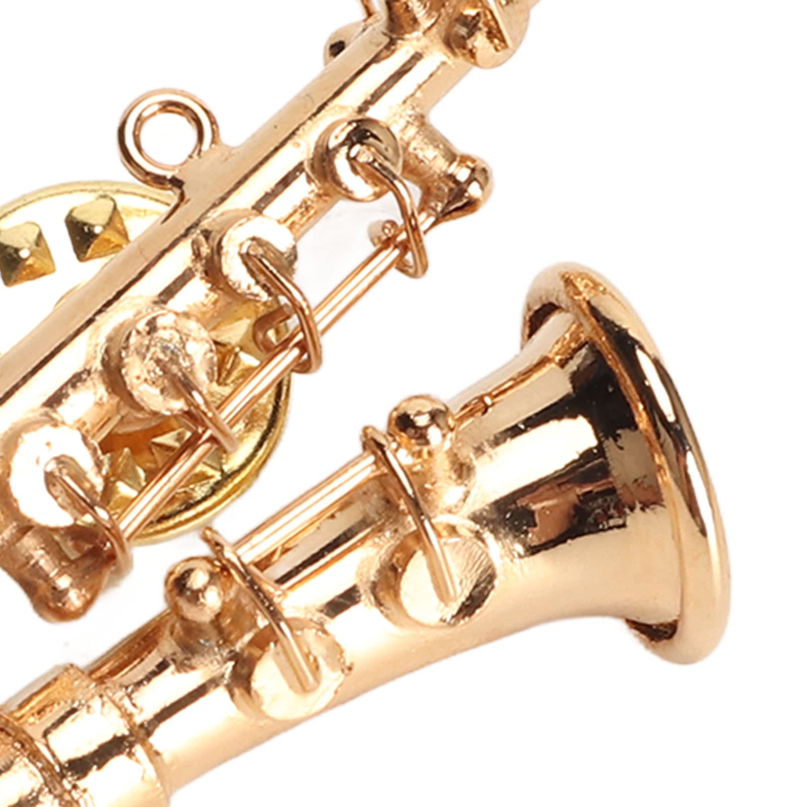 Broche de Instrumento Musical, Forma de Saxofón Realista Broche Musical en Miniatura Moda Dorada Exquisita con Caja de Regalo para Cumpleaños