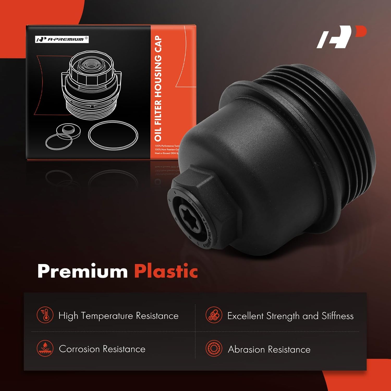 A-Premium Oil Filter Housing Cap Assembly Compatible with Mini Cooper 2014-2019, Cooper Clubman 2016-2019, Cooper Countryman 2017-2019 & BMW X1 2016-2019, X2 2018-2023, i8, Replace# 11428575907