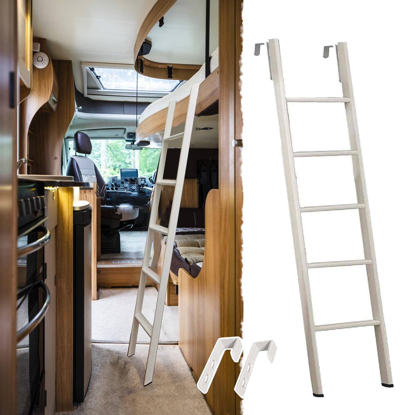 Bunk Bed Ladder with Hook165cm Attic Stairs Ladder for Space SavingDurable & Safe Bed Ladder for Easy Access to Bunk Beds and Loft Beds