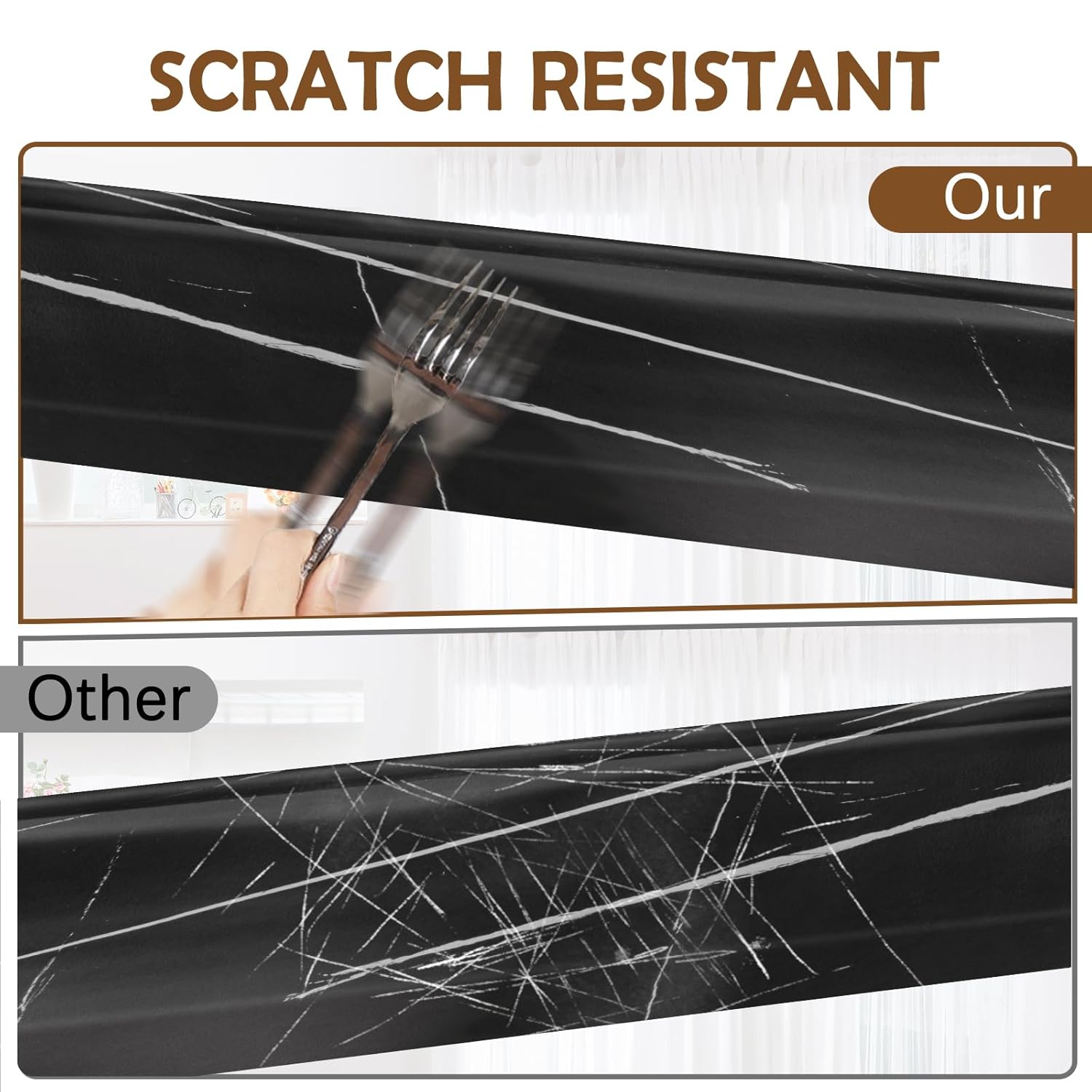 Vinyl Wall Base Baseboard Molding Trim 4inch Flexible Baseboard Trim Wood Peel and Stick Wall Molding (4Inch x 20Feet, GlossyBlackStoneGrain)