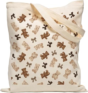 Canvas Tote Bag with Zipper, Reusable Grocery Bags