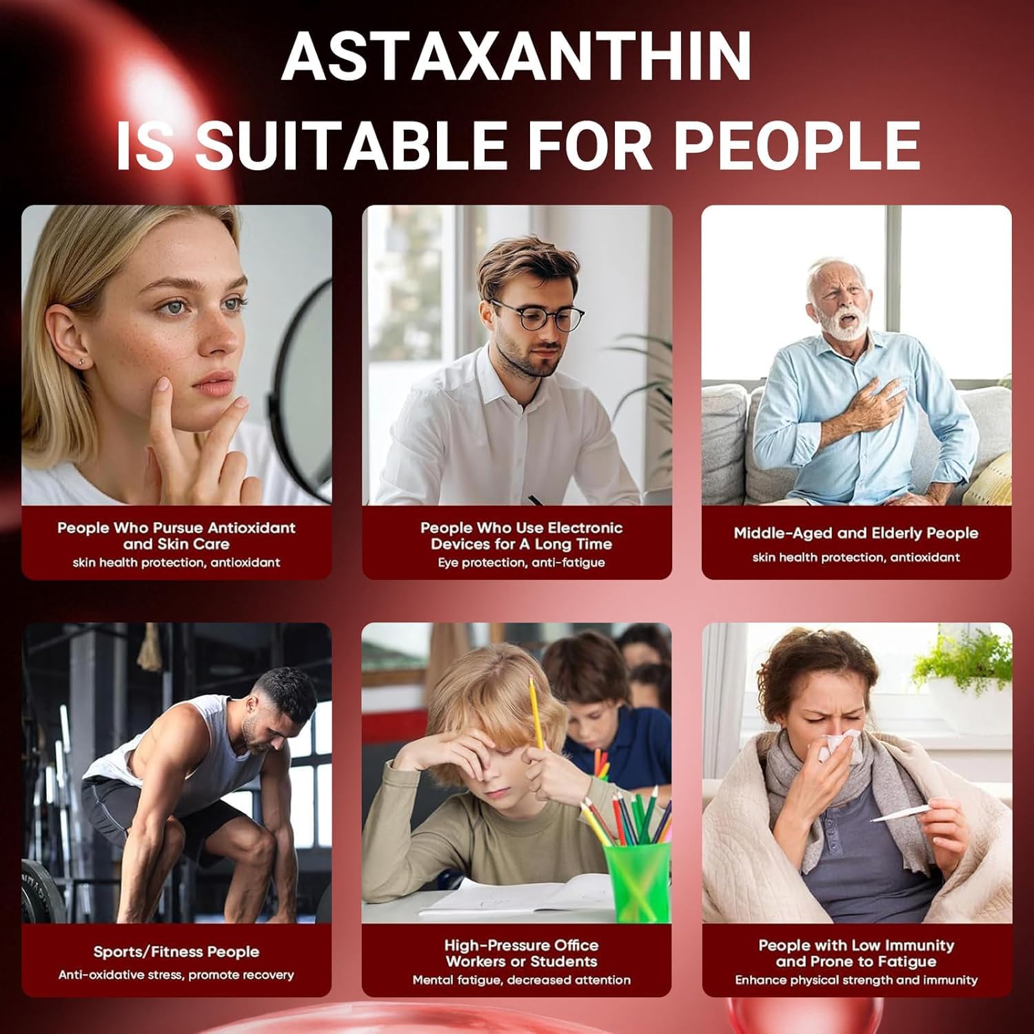 Astaxanthin Softgels 12mg, Nutrizione Naturale dalle Microalghe per Occhi, Pelle e Articolazioni, 120 Compresse (1 Confezione)