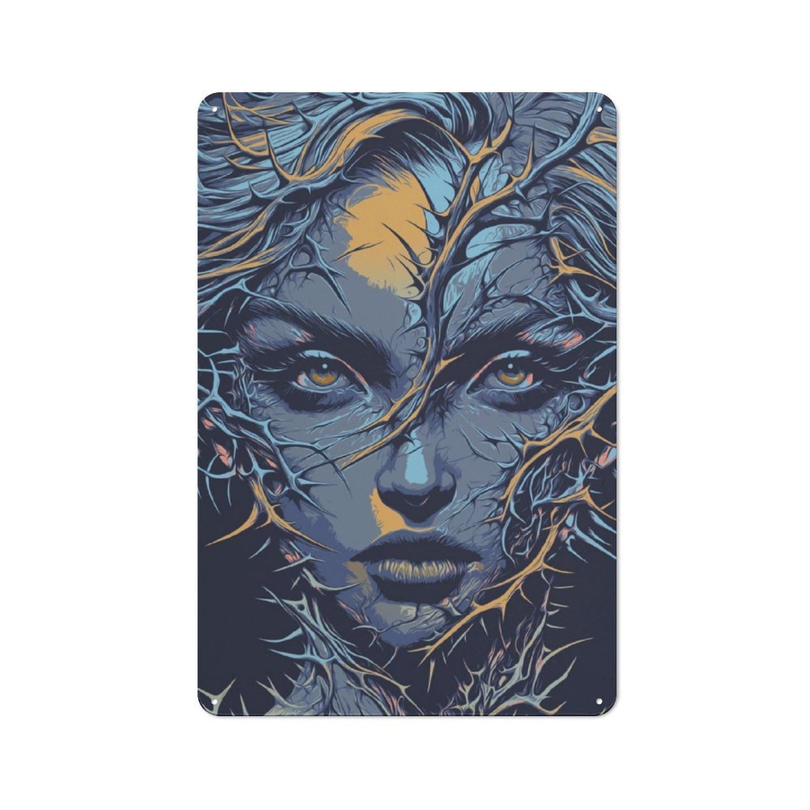 Junmoney Goddess Vintage Metal Plaque 30X20cm Featuring For Pub Or Café, Suited To Café Interior Fans