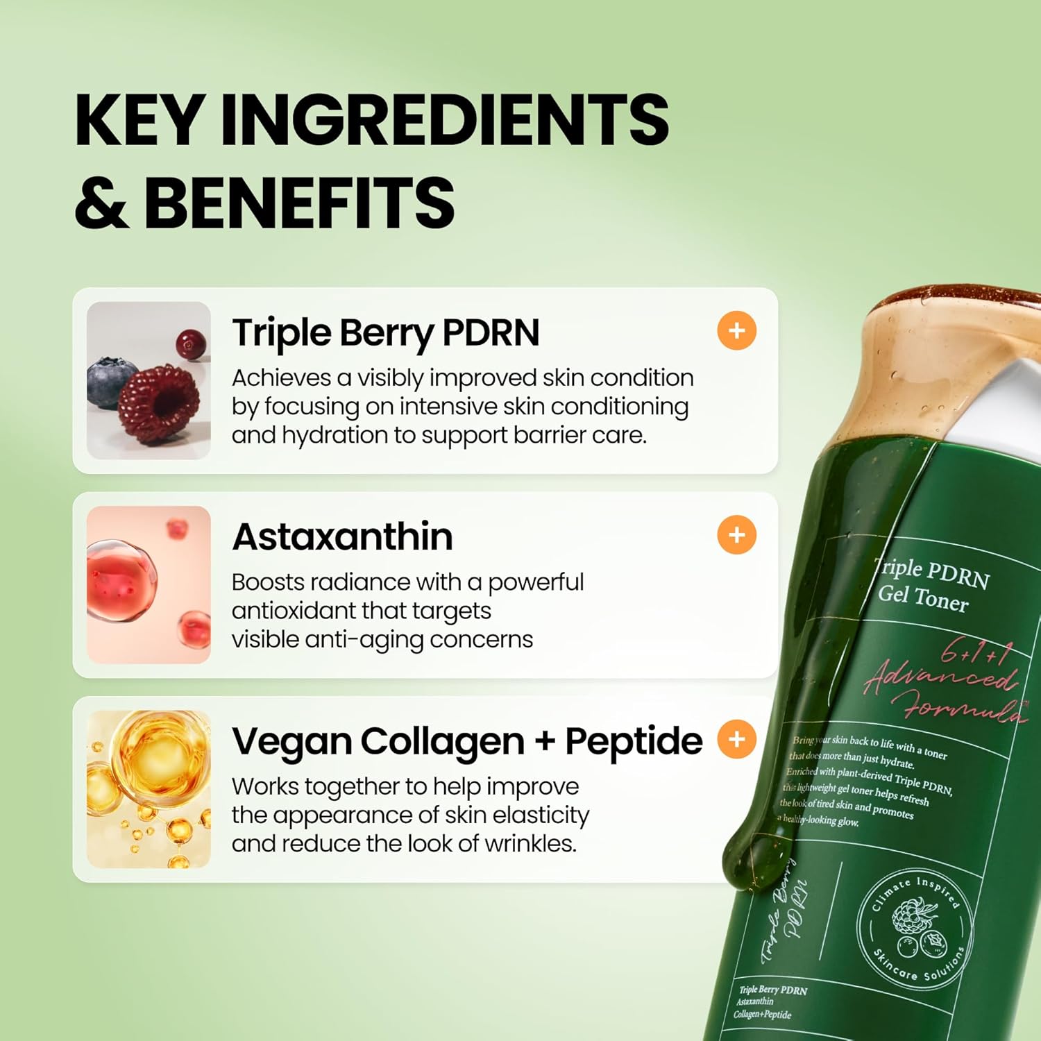 AXIS-Y Triple PDRN Gel Toner - Vegan PDRN, Astaxanthin, Vegan Collagen + Peptide for Deep Hydration, Soothing, Moisture Retention & Firming - Korean Toner for Face - 9.13 fl. oz.